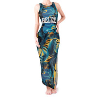 Belize Blue Hole Ocean View Tank Maxi Dress with Tropical Marine Design and Flag Detail