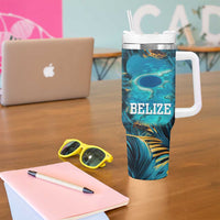 Belize Blue Hole Ocean View Tumbler With Handle with Tropical Marine Design and Flag Detail