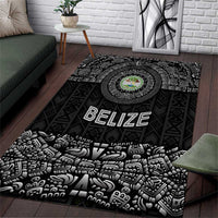 Belize Tribal Pattern Area Rug with National Emblem and Mayan Pyramid Design