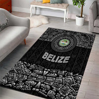 Belize Tribal Pattern Area Rug with National Emblem and Mayan Pyramid Design