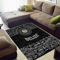 Belize Tribal Pattern Area Rug with National Emblem and Mayan Pyramid Design
