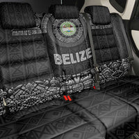 Belize Tribal Pattern Back Car Seat Cover with National Emblem and Mayan Pyramid Design