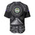 Belize Tribal Pattern Baseball Jersey with National Emblem and Mayan Pyramid Design