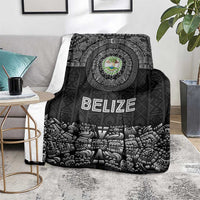 Belize Tribal Pattern Blanket with National Emblem and Mayan Pyramid Design