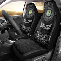 Belize Tribal Pattern Car Seat Cover with National Emblem and Mayan Pyramid Design
