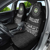 Belize Tribal Pattern Car Seat Cover with National Emblem and Mayan Pyramid Design
