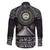 Belize Tribal Pattern Family Matching Long Sleeve Bodycon Dress and Hawaiian Shirt with National Emblem and Mayan Pyramid Design