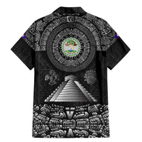 Belize Tribal Pattern Family Matching Mermaid Dress and Hawaiian Shirt with National Emblem and Mayan Pyramid Design
