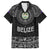 Belize Tribal Pattern Family Matching Off The Shoulder Long Sleeve Dress and Hawaiian Shirt with National Emblem and Mayan Pyramid Design