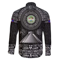 Belize Tribal Pattern Family Matching Short Sleeve Bodycon Dress and Hawaiian Shirt with National Emblem and Mayan Pyramid Design
