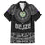 Belize Tribal Pattern Family Matching Summer Maxi Dress and Hawaiian Shirt with National Emblem and Mayan Pyramid Design