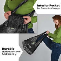 Belize Tribal Pattern Grocery Bag with National Emblem and Mayan Pyramid Design