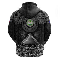 Belize Tribal Pattern Hoodie with National Emblem and Mayan Pyramid Design