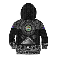 Belize Tribal Pattern Kid Hoodie with National Emblem and Mayan Pyramid Design