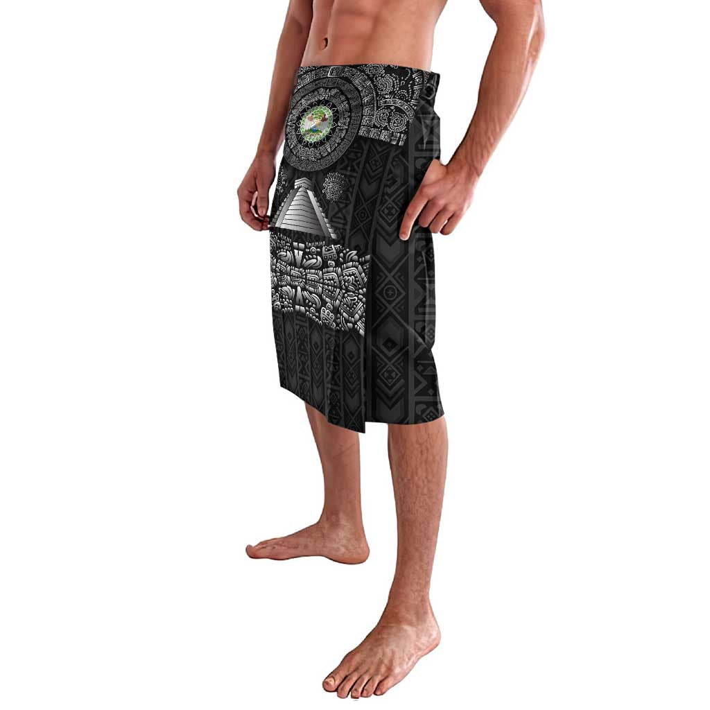 Belize Tribal Pattern Lavalava with National Emblem and Mayan Pyramid Design