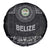 Belize Tribal Pattern Spare Tire Cover with National Emblem and Mayan Pyramid Design
