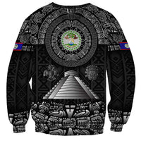 Belize Tribal Pattern Sweatshirt with National Emblem and Mayan Pyramid Design