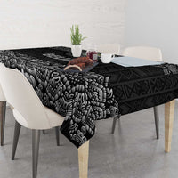 Belize Tribal Pattern Tablecloth with National Emblem and Mayan Pyramid Design