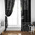 Belize Tribal Pattern Window Curtain with National Emblem and Mayan Pyramid Design