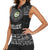 Belize Tribal Pattern Women Sleeveless Polo Shirt with National Emblem and Mayan Pyramid Design