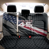 Custom American Flag Racing Back Car Seat Cover Dirt Bike Motocross Racewear Hexagon and Lightning - Wonder Print Shop