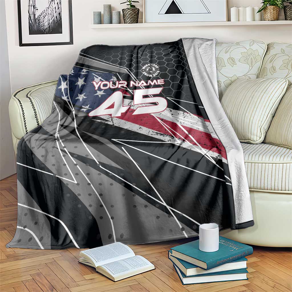 Custom American Flag Racing Blanket Dirt Bike Motocross Racewear Hexagon and Lightning - Wonder Print Shop