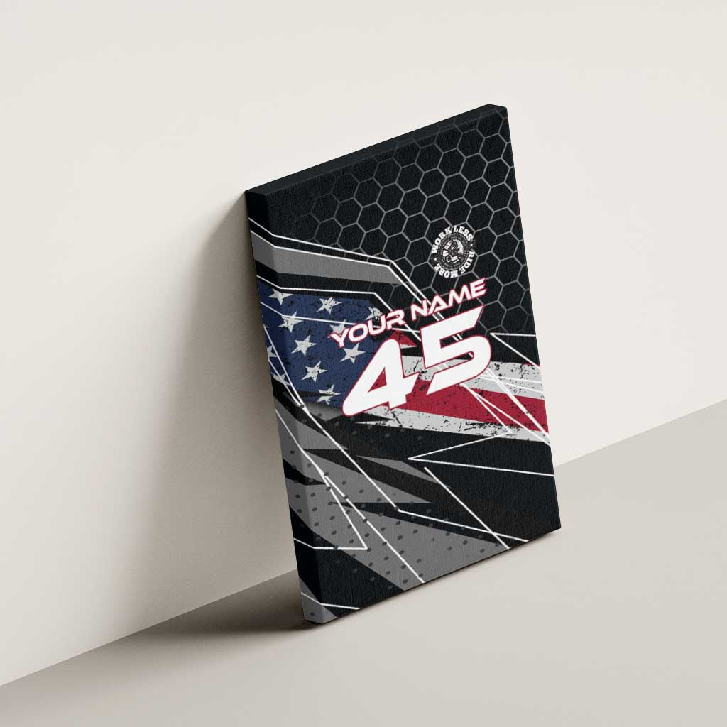 Custom American Flag Racing Canvas Wall Art Dirt Bike Motocross Racewear Hexagon and Lightning - Wonder Print Shop
