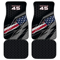 Custom American Flag Racing Car Mats Dirt Bike Motocross Racewear Hexagon and Lightning - Wonder Print Shop