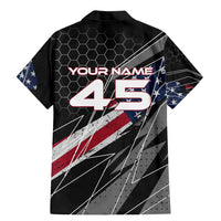 Custom American Flag Racing Family Matching Mermaid Dress and Hawaiian Shirt Dirt Bike Motocross Racewear Hexagon and Lightning - Wonder Print Shop