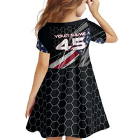 Custom American Flag Racing Family Matching Tank Maxi Dress and Hawaiian Shirt Dirt Bike Motocross Racewear Hexagon and Lightning - Wonder Print Shop