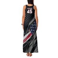 Custom American Flag Racing Family Matching Tank Maxi Dress and Hawaiian Shirt Dirt Bike Motocross Racewear Hexagon and Lightning - Wonder Print Shop