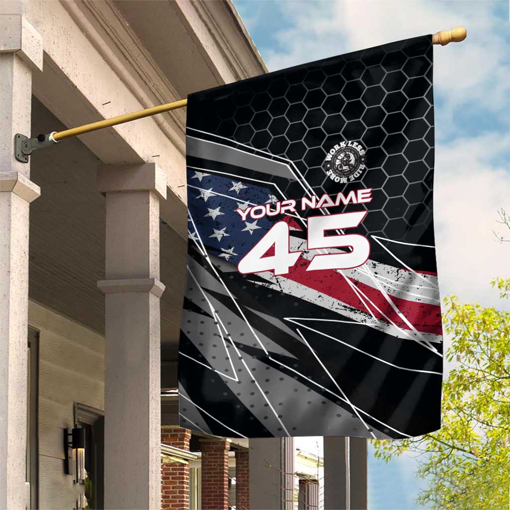 Custom American Flag Racing Garden Flag Dirt Bike Motocross Racewear Hexagon and Lightning - Wonder Print Shop