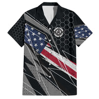 Custom American Flag Racing Hawaiian Shirt Dirt Bike Motocross Racewear Hexagon and Lightning - Wonder Print Shop