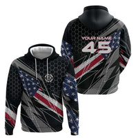 Custom American Flag Racing Hoodie Dirt Bike Motocross Racewear Hexagon and Lightning - Wonder Print Shop
