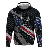 Custom American Flag Racing Hoodie Dirt Bike Motocross Racewear Hexagon and Lightning - Wonder Print Shop