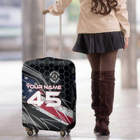 Custom American Flag Racing Luggage Cover Dirt Bike Motocross Racewear Hexagon and Lightning - Wonder Print Shop