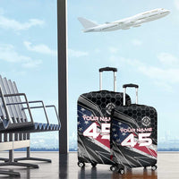 Custom American Flag Racing Luggage Cover Dirt Bike Motocross Racewear Hexagon and Lightning - Wonder Print Shop