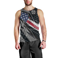 Custom American Flag Racing Men Tank Top Dirt Bike Motocross Racewear Hexagon and Lightning - Wonder Print Shop