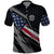 Custom American Flag Racing Polo Shirt Dirt Bike Motocross Racewear Hexagon and Lightning - Wonder Print Shop