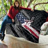 Custom American Flag Racing Quilt Dirt Bike Motocross Racewear Hexagon and Lightning - Wonder Print Shop