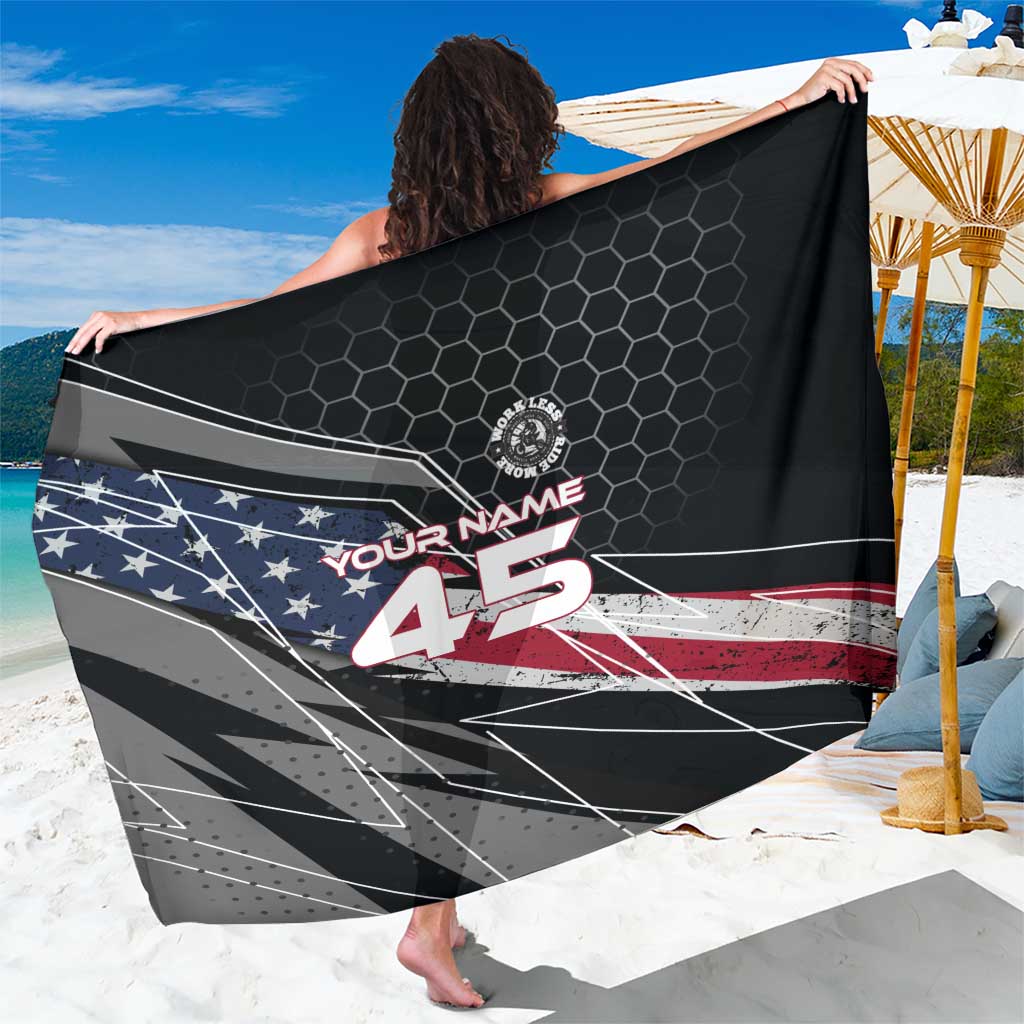 Custom American Flag Racing Sarong Dirt Bike Motocross Racewear Hexagon and Lightning - Wonder Print Shop