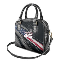Custom American Flag Racing Shoulder Handbag Dirt Bike Motocross Racewear Hexagon and Lightning - Wonder Print Shop