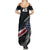Custom American Flag Racing Summer Maxi Dress Dirt Bike Motocross Racewear Hexagon and Lightning - Wonder Print Shop