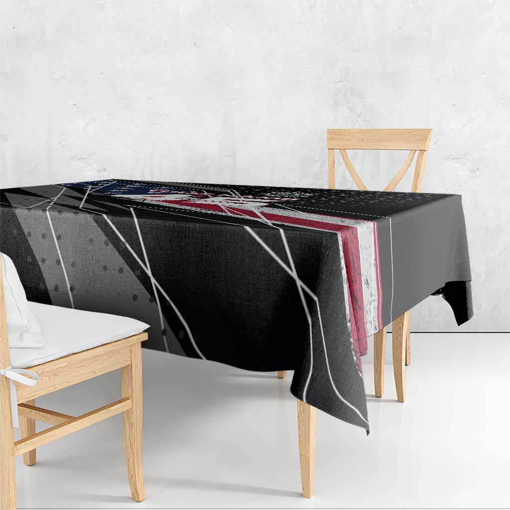 Custom American Flag Racing Tablecloth Dirt Bike Motocross Racewear Hexagon and Lightning - Wonder Print Shop