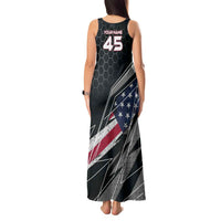 Custom American Flag Racing Tank Maxi Dress Dirt Bike Motocross Racewear Hexagon and Lightning - Wonder Print Shop