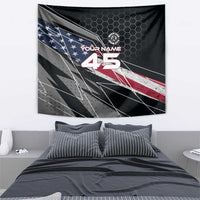 Custom American Flag Racing Tapestry Dirt Bike Motocross Racewear Hexagon and Lightning - Wonder Print Shop