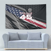 Custom American Flag Racing Tapestry Dirt Bike Motocross Racewear Hexagon and Lightning - Wonder Print Shop