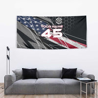 Custom American Flag Racing Tapestry Dirt Bike Motocross Racewear Hexagon and Lightning - Wonder Print Shop