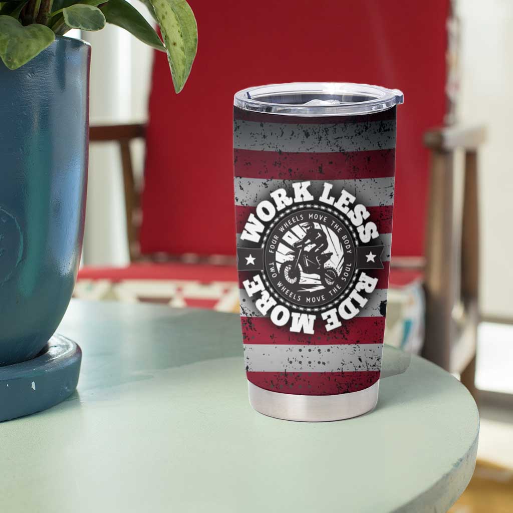 Custom American Flag Racing Tumbler Cup Dirt Bike Motocross Racewear Hexagon and Lightning - Wonder Print Shop