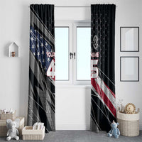 Custom American Flag Racing Window Curtain Dirt Bike Motocross Racewear Hexagon and Lightning - Wonder Print Shop